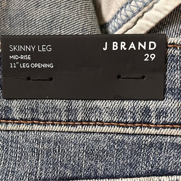 J Brand Reunion Mid Rise Raw Hem Skinny Jean Patchwork Size 29 - Picture 12 of 13